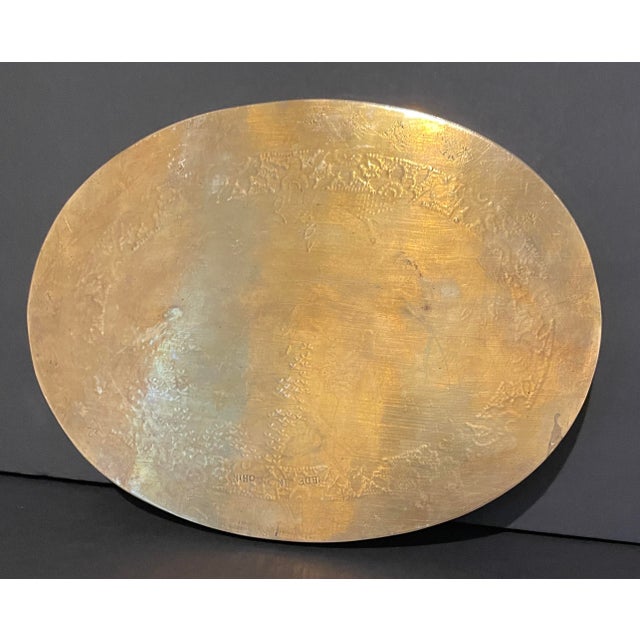 1960s Chinese Brass Oval Tray For Sale - Image 5 of 5