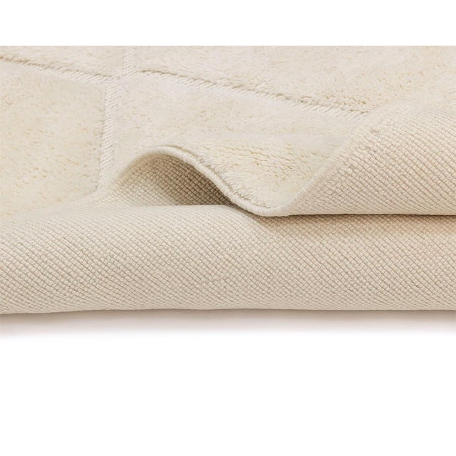 Ivory Large Hand-Knotted Wool Premium Rug by Azele Studio For Sale - Image 8 of 12