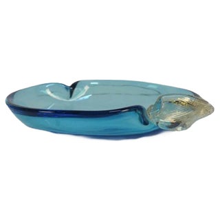 Italian Blue Murano Glass Bowl, 1950s For Sale