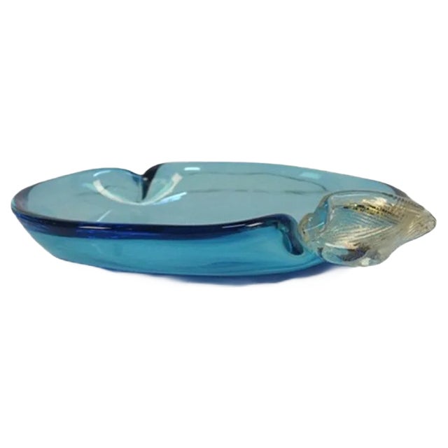 Italian Blue Murano Glass Bowl, 1950s For Sale