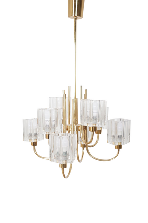 Crystal Glass Chandelier from Peill & Putzler, 1970s