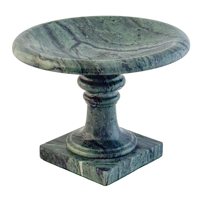 Neoclassical Italian Neoclassical Tazza or Pedestal Bowl of Figured Green Marble For Sale - Image 3 of 9
