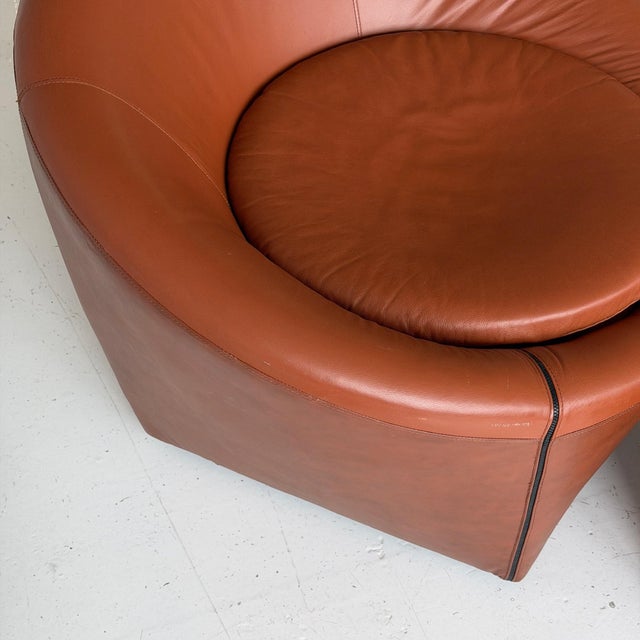 Animal Skin 1990s Capri Chair + Ottoman Attributed Minotti For Sale - Image 7 of 8