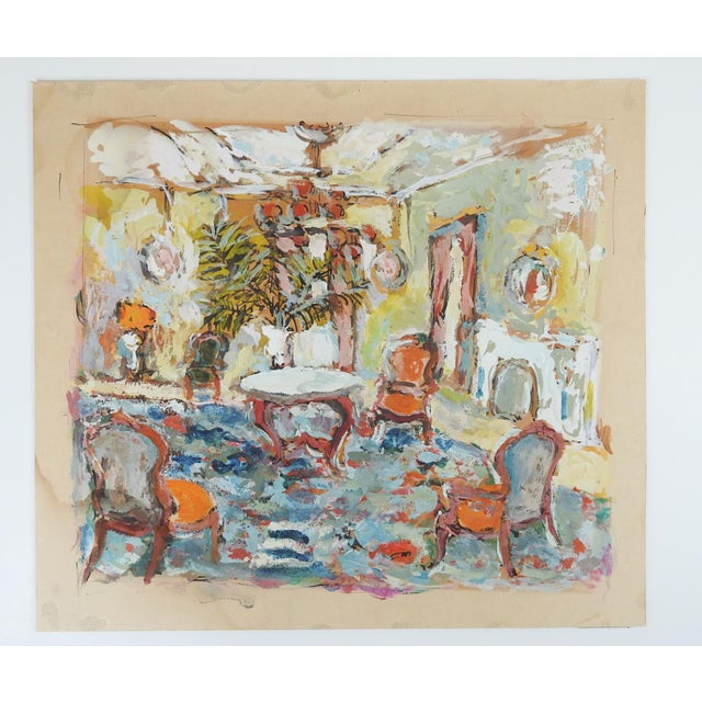 Mid 20th Century Impressionist Interior Painting For Sale In Seattle - Image 6 of 7