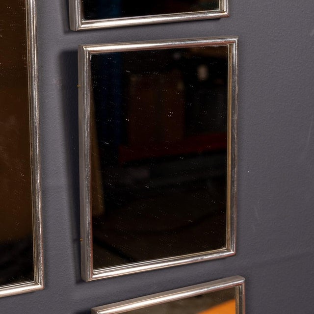 Silver Vintage Italian Collection of White Metal Framed Mirrors, 1950, Set of 14 For Sale - Image 8 of 9