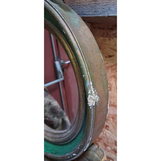 Traditional Empire Style Mirror with Eagle in Carved and Polychrome Wood, Late 19th Century For Sale - Image 3 of 9