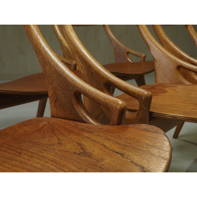 Wood Dining Chairs by Arne Hovmand Olsen for Mogens Kold, 1959, Set of 6 For Sale - Image 7 of 8