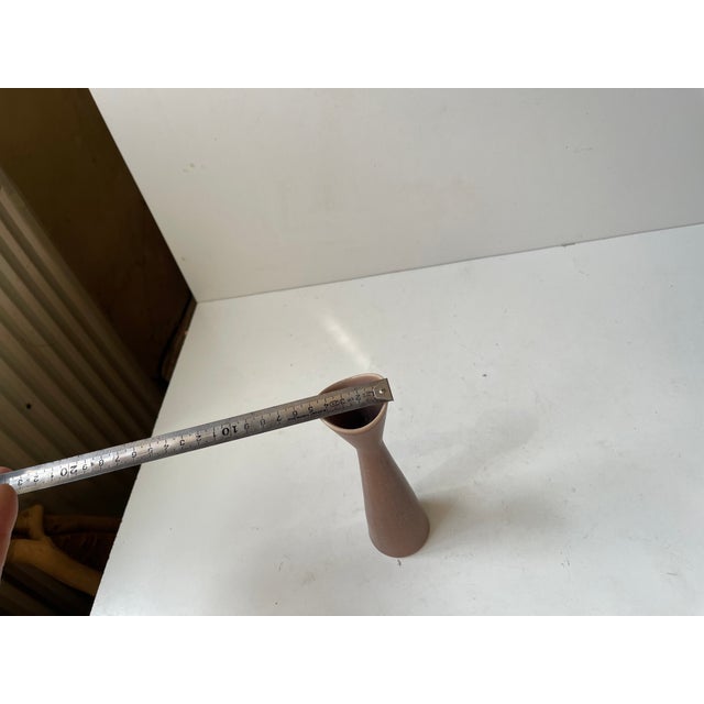 Modernist Stoneware Vase in Brown Glaze by Gunnar Nylund for Nymølle, 1960s For Sale - Image 9 of 10