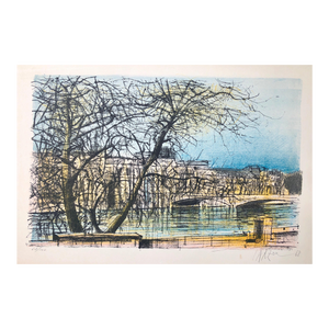 Jean Carzou, 1968 Carzou French Modernist Color Lithograph Louvre Museum Paris, 1968