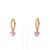 Gemstone 0.73 cts Natural heart pink sapphire and 0.12 cts diamond earrings in 18k gold For Sale - Image 7 of 18
