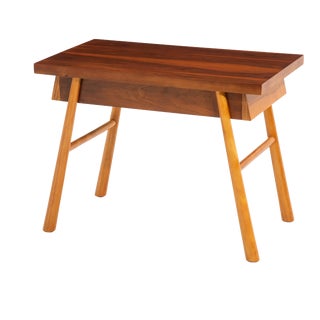 T.H. Robsjohn-Gibbings Widdicomb Two Tone Single Drawer Side Table Flared Legs 1951 For Sale