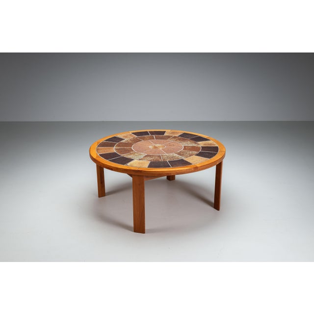 Oak and Ceramic Coffee Table by Tue Poulsen for Haslev, 1960s For Sale - Image 14 of 14
