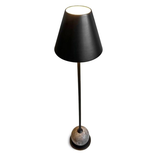 Tall Marble Ball & Bronze Table Lamp For Sale In Los Angeles - Image 6 of 7