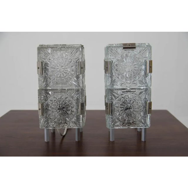 Glass Table Lamps by Kamenicky Senov, 1970s, Set of 2 For Sale - Image 3 of 7
