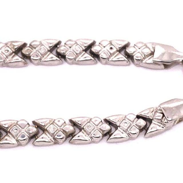 Antique White 14 Karat White Gold Fancy Link Bracelet For Sale - Image 8 of 8