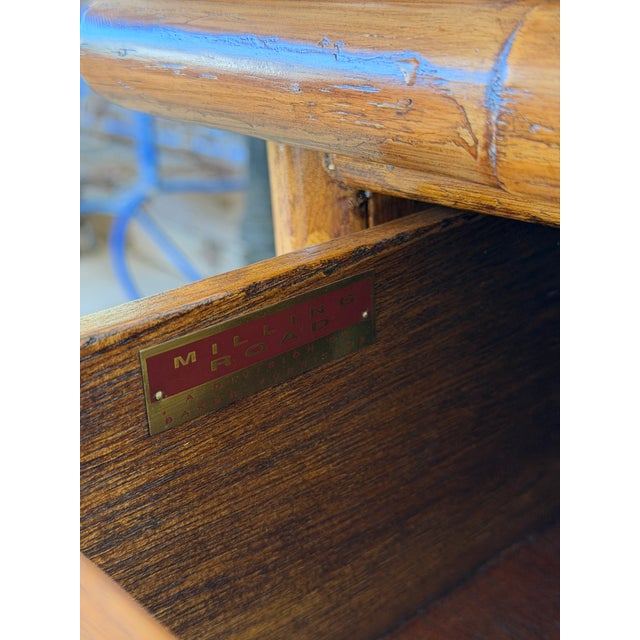 Vintage Milling Road Baker Faux Bamboo Chest With Black Crackle Finish For Sale - Image 9 of 12