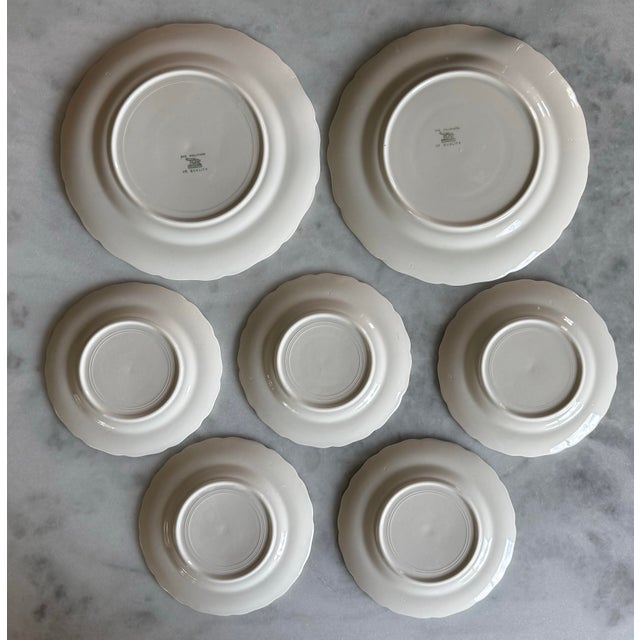 Mid 20th Century "Patricia" Pattern Plates by Canonsburg Pottery - Set of 7 For Sale - Image 10 of 11