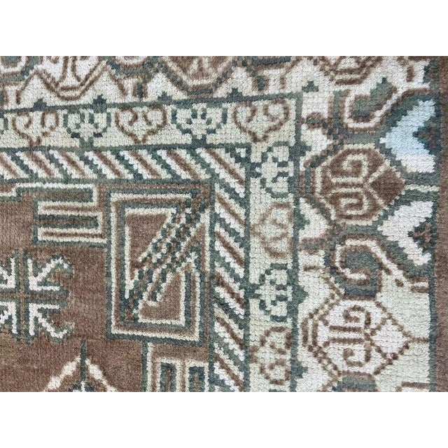 Textile 9x12 Brown Hand-Knotted Wool Triple Medallion Classic Traditional Carpet Rug For Sale - Image 7 of 9