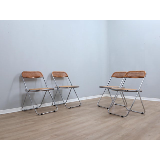 Wood & Vienna Straw Plia Chairs from Castelli, 1970s, Set of 4 For Sale - Image 14 of 14