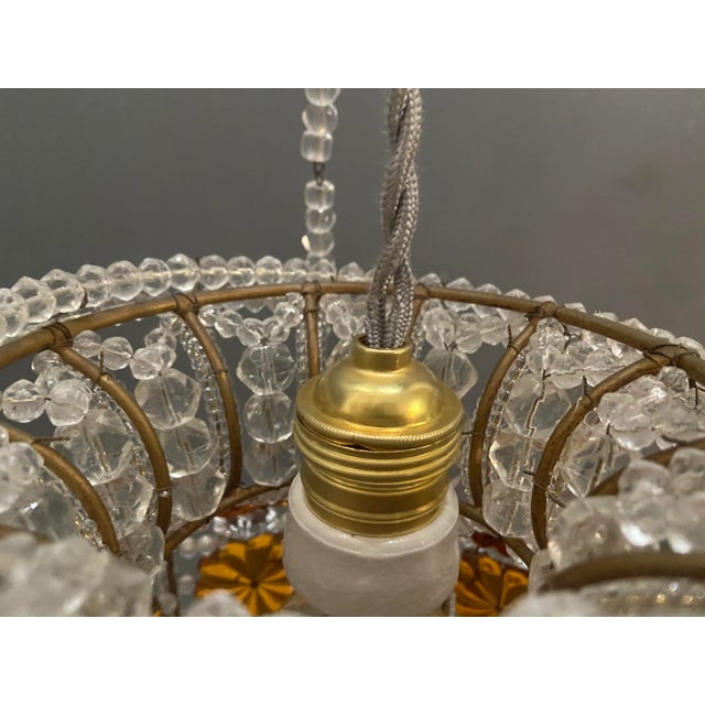 Beaded Crystal Pendant Lamps from Bacci Firenze, 1970s, Set of 2 For Sale - Image 9 of 15