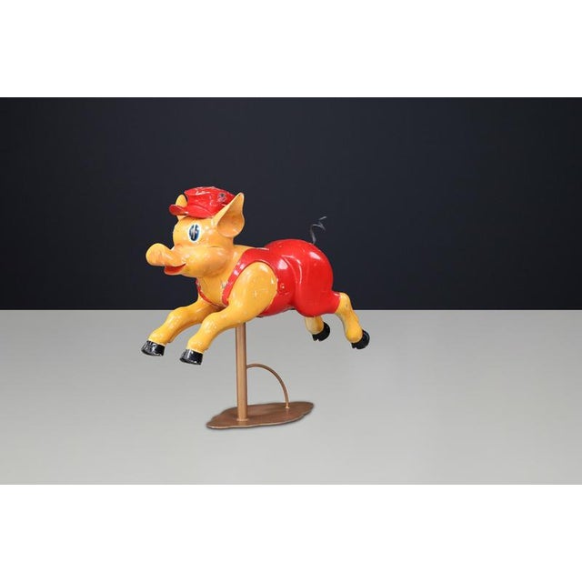 A rare mid-century carousel sculpture attributed to Bernard Kindt, master Belgian sculptor. Hand-carved in wood and...