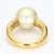 Contemporary 18k Yellow Gold Pearl Cocktail Ring - Size 3.25 For Sale - Image 3 of 6
