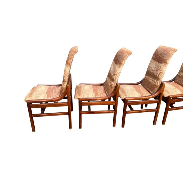 Henredon Campaign Scene 1 Oak Dining Chairs Set 6 For Sale In New York - Image 6 of 18