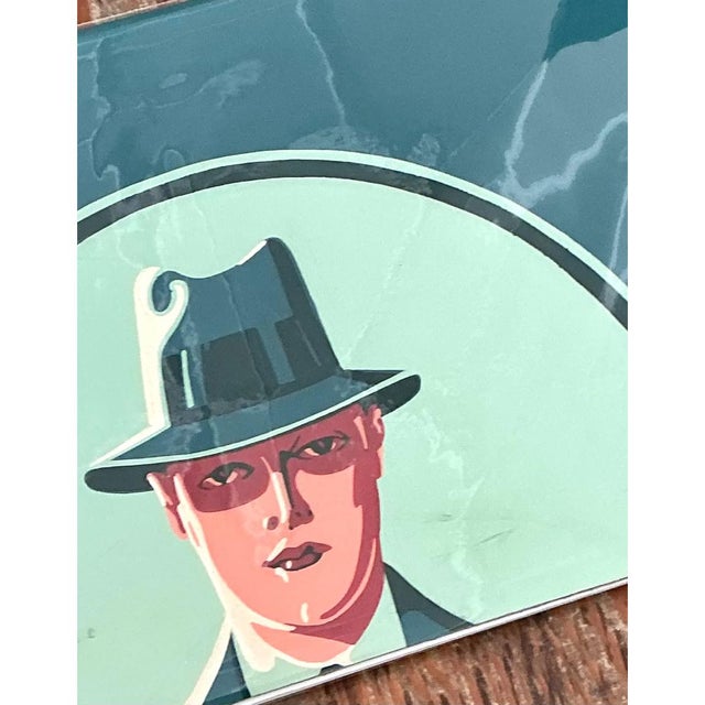 Vintage Figurative Painting of Man in Hat on Paper For Sale - Image 9 of 12
