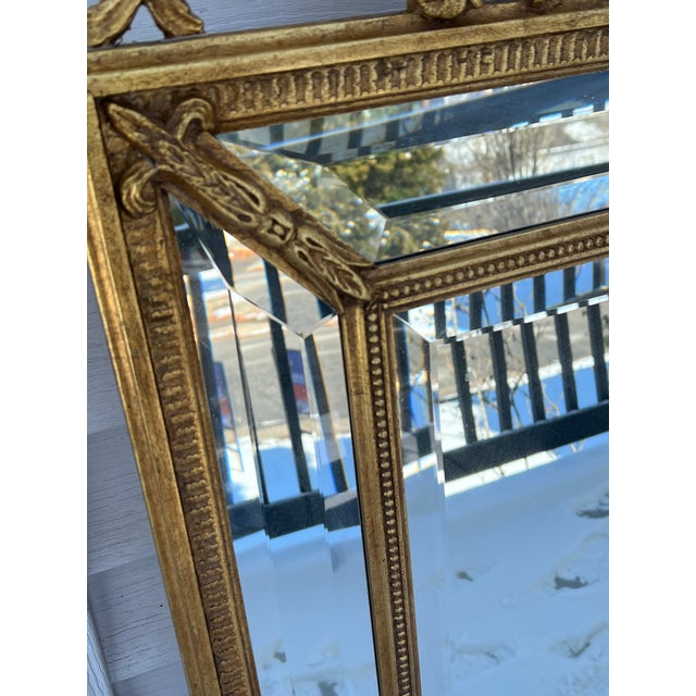 Early 21st Century Vintage French Baroque Style Gold Mirror With Floral and Sunburst Details For Sale - Image 5 of 11