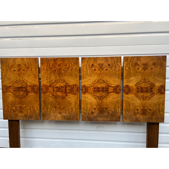 1970s Mid Century Modern Olive Burl Wood Queen Sized Headboard After ...