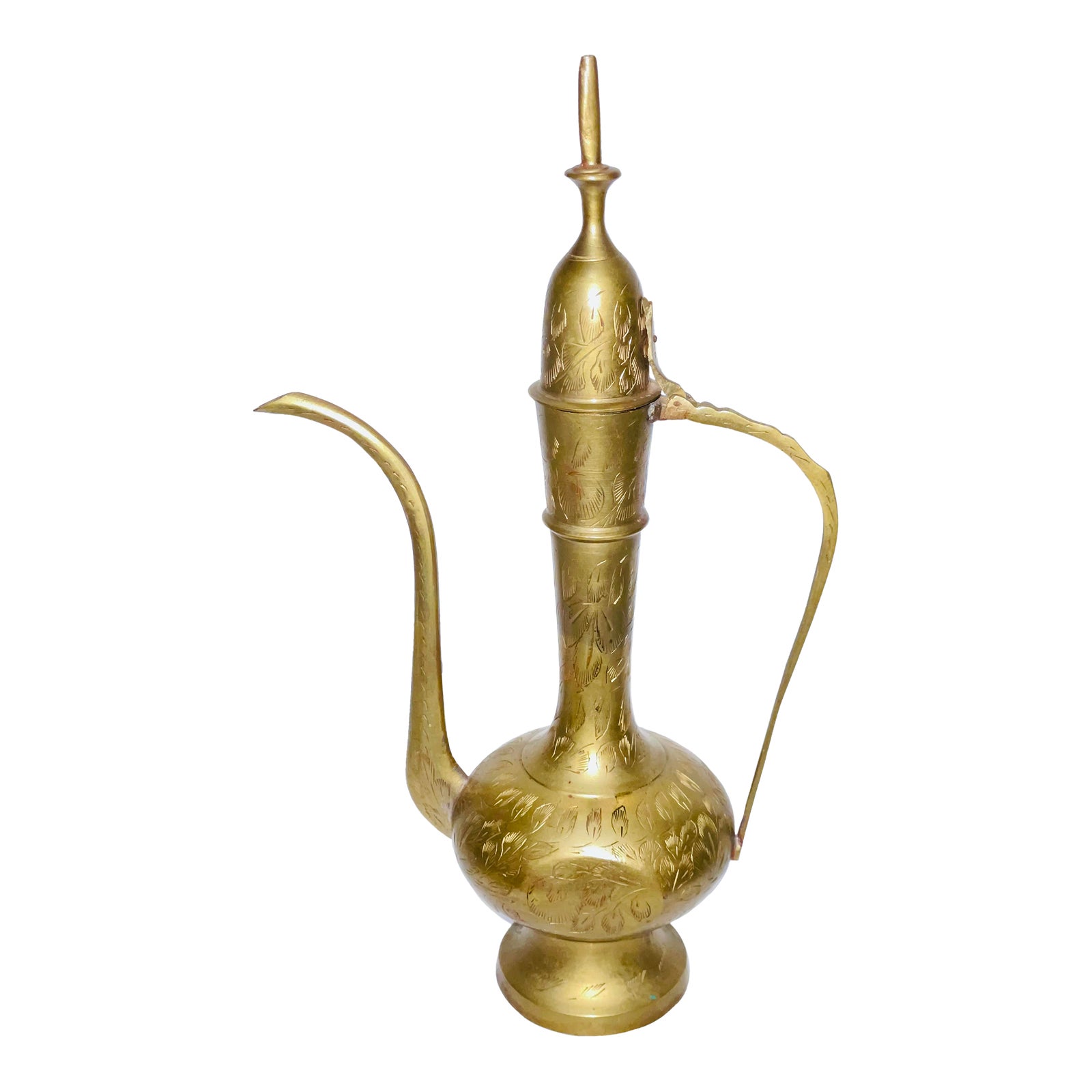 Vintage Ewer Aftaba Engraved Brass Surahi Dallah Teapot Chairish