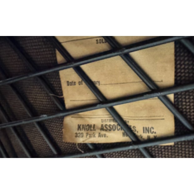 Harry Bertoia Original Knoll Diamond Bertoia Black Leather Chairs For Sale - Image 4 of 7