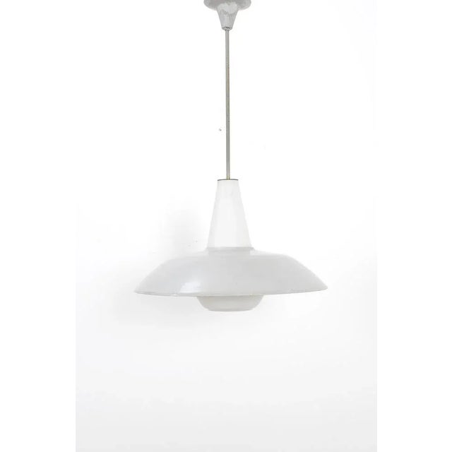Pendant Lamp in Light Grey, 1950s For Sale - Image 6 of 6