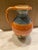 French Provence Ceramic Pitcher. Multi-color glazed finish. Made in France.