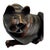 Whimsical Anglo Indian Carved Mahogany Cat with a curious expression. Features a Secret Compartment (Stash) on the bottom....