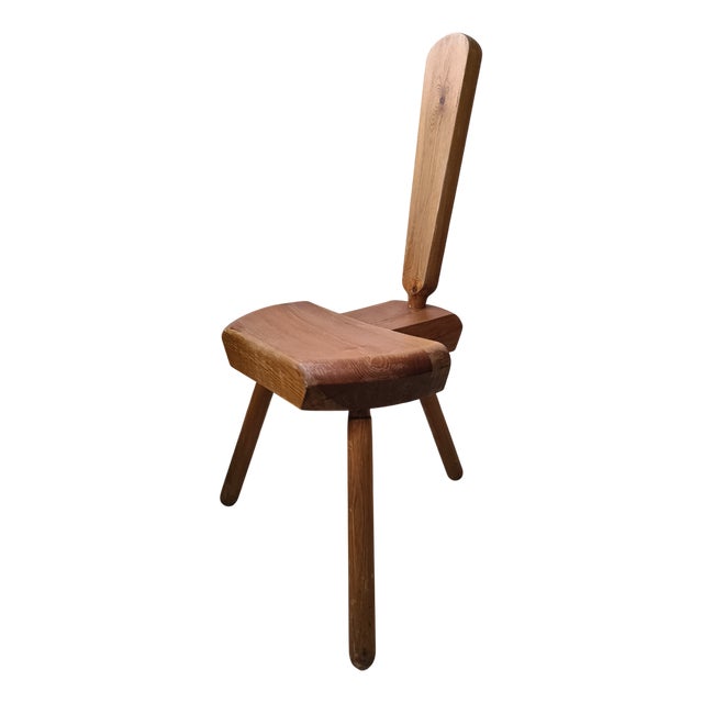 Brutalist Pine Stool, 1960s For Sale