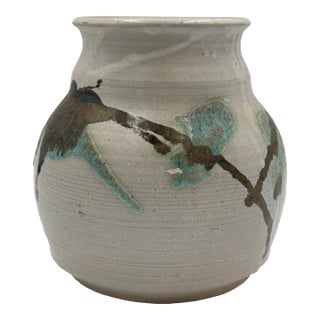 1980's Vintage Studio Pottery Vase. Signed For Sale