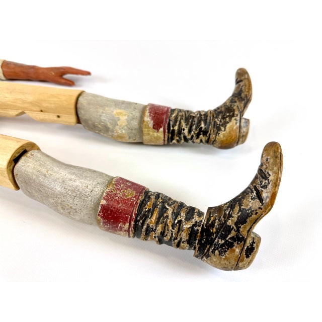 Large Antique Czech Hand-Carved and Painted Theater Puppet Doll, 18th Century For Sale - Image 13 of 18