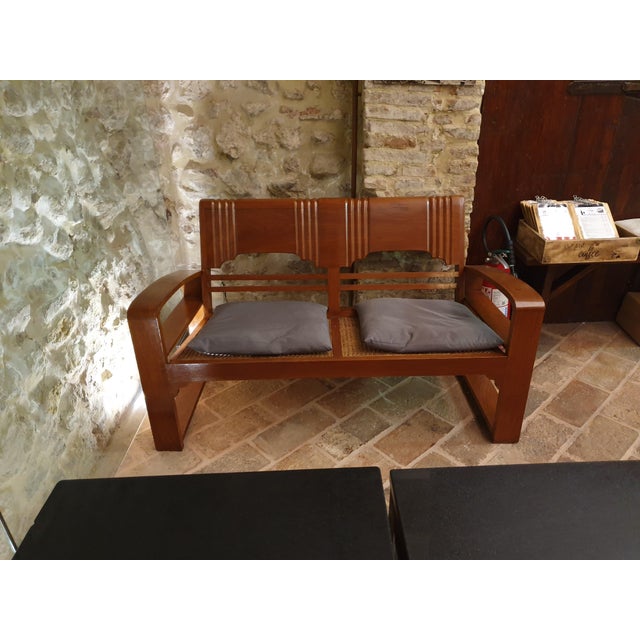 Chestnut & Vienna Straw Living Room Set, Set of 3 For Sale - Image 11 of 17