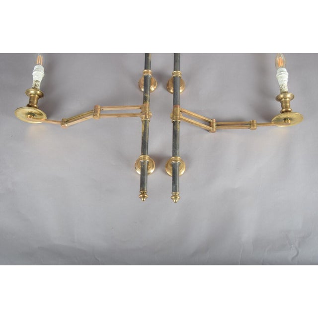 Vintage Brass Swing-Arm Wall Lamps from Maison Jansen, France, 1960s, Set of 2 For Sale - Image 6 of 17