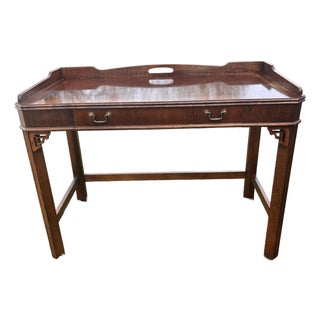 Vintage Lane Altavista Chinese Chippendale Mahogany Writing Desk Table For Sale