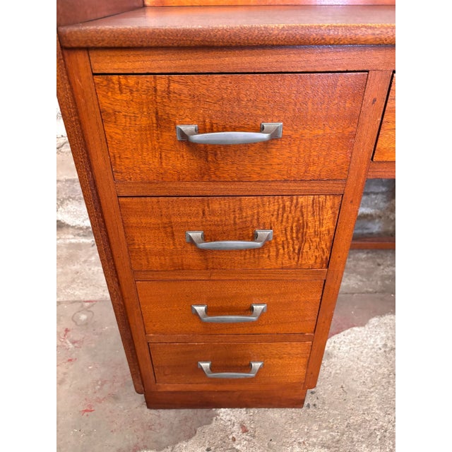 Vintage Desk in Wood & Metal For Sale - Image 4 of 9