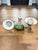 An exceptional and increasingly scarce matched set of three authentic Crouse-Hinds explosion-proof industrial pendant...