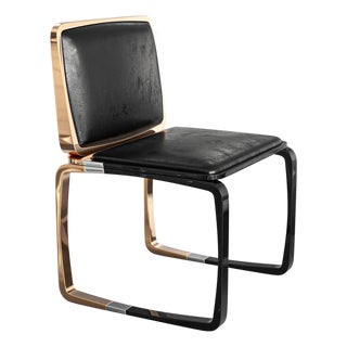 "Modena" Chair With Bronze and Stainless Steel, Handcrafted For Sale
