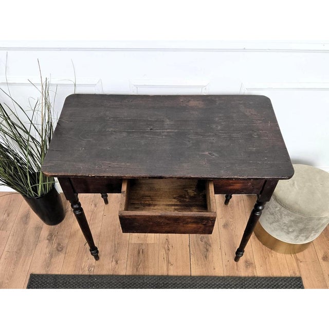 Wood Antique Italian Walnut Desk, 1890s For Sale - Image 7 of 11