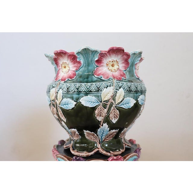 Art Nouevau Ceramic Vase with Column For Sale - Image 12 of 17