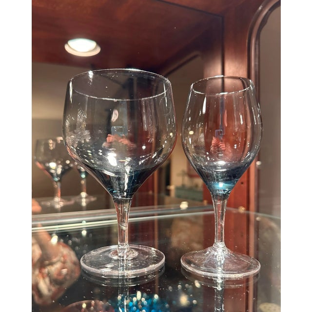 Offering a gorgeous large set of 21 mid-century Austrian handblown crystal by Royal Moselle. A nice smoky blue bowl on...