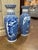 A pair of vintage blue & white ceramic vases. In excellent condition.