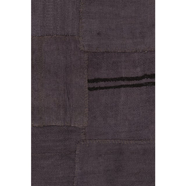 Rug & Kilim Vintage Turkish Patchwork Rug in Black and Purple With Subtle Geometry - Rug & Kilim For Sale - Image 4 of 10