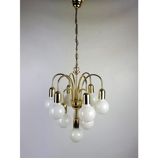 Metal Gold Hanging Lamp, 1980s For Sale - Image 7 of 10